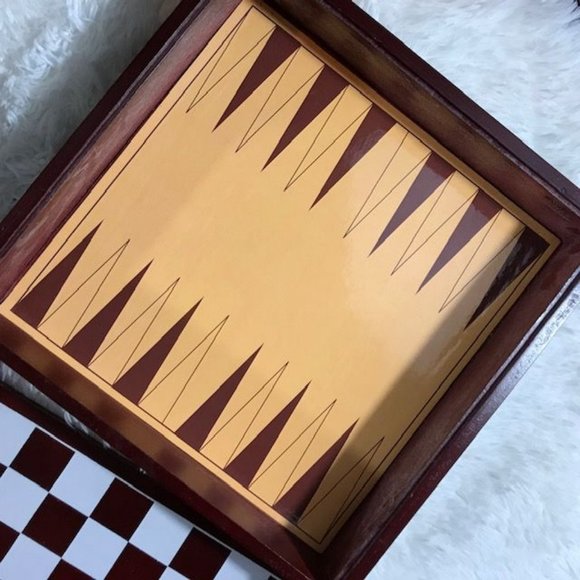 Wood Multi Game Box - Chess Checkers Backgammon Tic Tac Toe Mind Mancala & More - Picture 7 of 16